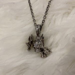 Alexander McQueen Skull & Flower Long Necklace